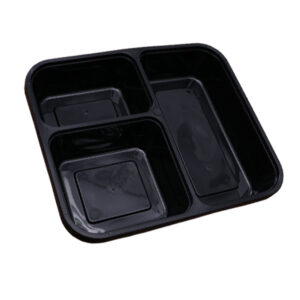 E 3 COMPARTMENT TRAY BLACK (50PCS X 6SLV)