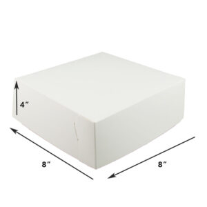E 8 x 8 x 4 UNCOATED CAKE BOX 100PCS