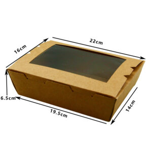 DET WINDOW LUNCH BOX LARGE BROWN (50PCS X 4SLV)