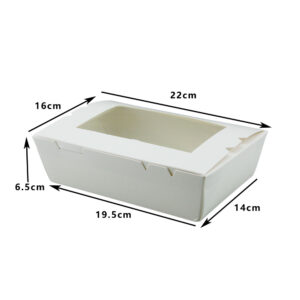 DET WINDOW LUNCH BOX LARGE WHITE (50PCS X 4 SLV)