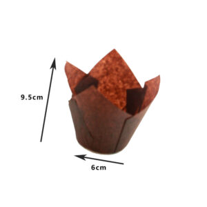 DP TULIP CUP 60GSM 60MM BASE BROWN 200PCS