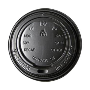 TP COFFEE CUP LID 12/16OZ BLACK (50PCS/SLV)