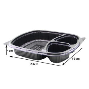 JC 3 COMPARTMENT LUNCH BOX BLACK (200PCS/CTN)