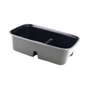 KK 1500ML 2-COMPARTMENT RECTANGULAR CONTAINER BLACK 236X155X68MM (50PCS X 5SLV)