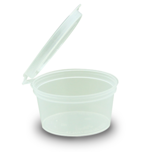E 28CC  SAUCE CONTAINER WITH HINGED LID (50PCS X 20SLV)