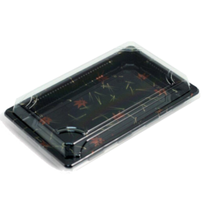 JC SA1 (812) LUXUARY SUSHI TRAY SET  BLACK (100PCS X 5SET)