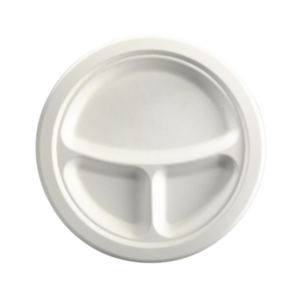 BP 9 ROUND PLATE 3 COMP WHITE (125PCS X 4SLV)