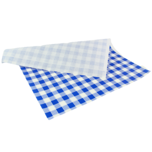 SP 1/2 SIZE BLUE CHECK GREASEPROOF PAPER 400×330 200SHEETS
