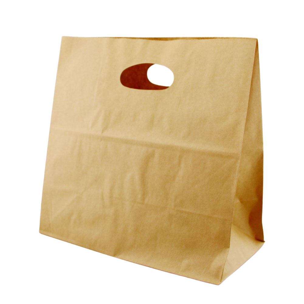 ZZ DIE CUT HANDLE PAPER BAG BROWN 80GSM WITH PREMIUM PAPER 280 X 280 X 150 (500PCS/CTN)