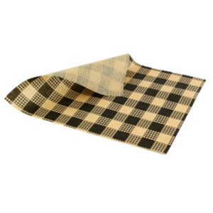 SP 1/8 SIZE YELLOW CHECK GREASEPROOF PAPER 165×200 1000SHEETS