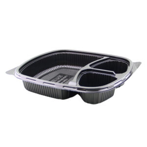 JC 3 COMPARTMENT LUNCH BOX BLACK (200PCS/CTN)