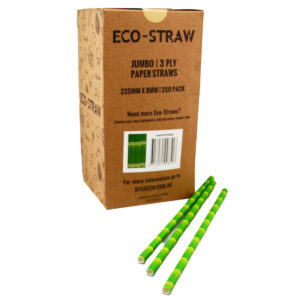 BG ECO PAPER JUMBO STRAW BAMBOO PRINT (250PCS X 10PACK)