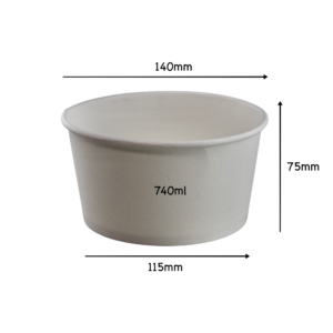 JC 740ML PAPER BOWL WHITE (50PCS X 12SLV)