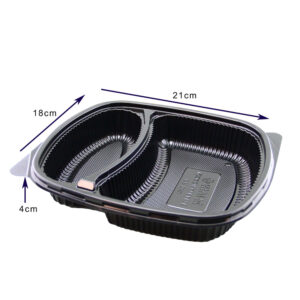 JC 2 COMPARTMENT LUNCH BOX BLACK (200PCS/CTN)