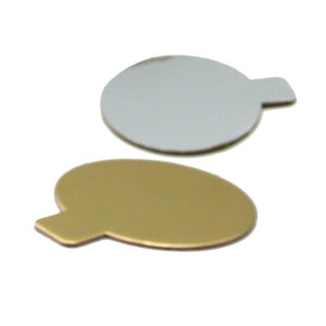 DP 8CM ROUND CAKE TAB BASE GOLD & SILVER (100PCS X 10PKS)
