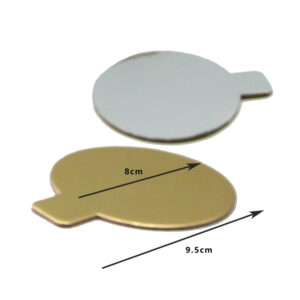 DP 8CM ROUND CAKE TAB BASE GOLD & SILVER (100PCS X 10PKS)