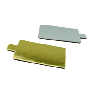 DP 11CM RECTANGULAR CAKE TAB BASE GOLD & SILVER (100PCS X 10PKS)
