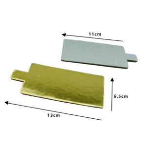 DP 11CM RECTANGULAR CAKE TAB BASE GOLD & SILVER (100PCS X 10PKS)